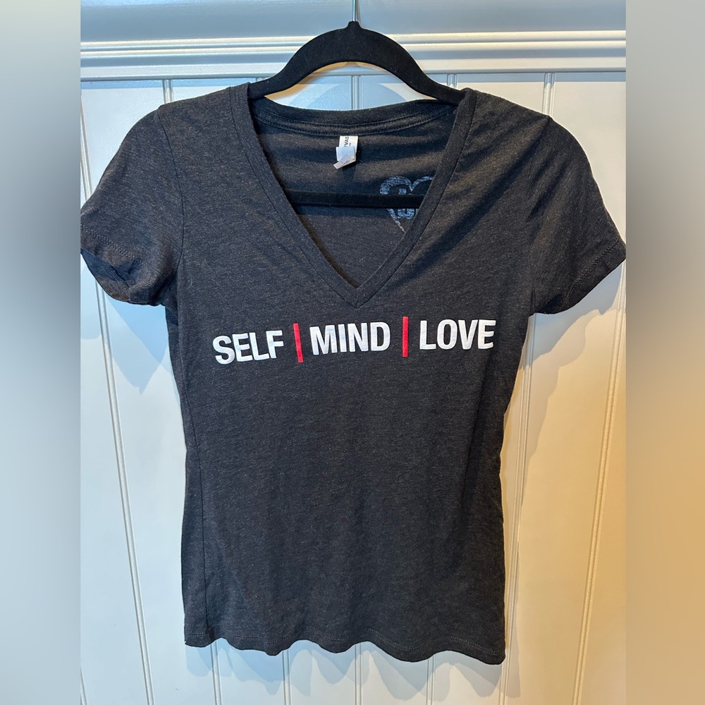 BELLA CANVAS Ladies Women’s Girls Size Small Dark Grey Tee Shirt SELF LIVE MIND